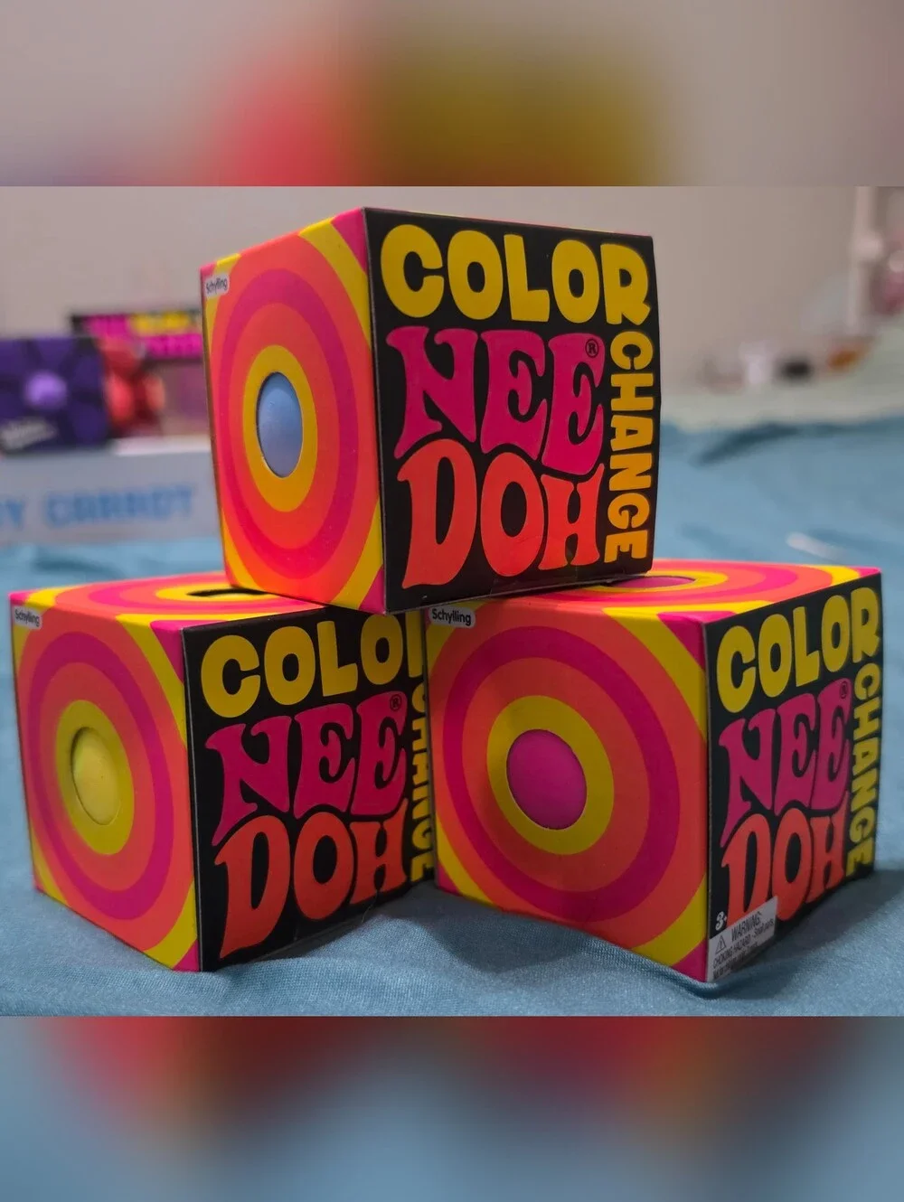 Full Set of 3 Color Change NeeDoh Balls - Pink, Yellow & Blue